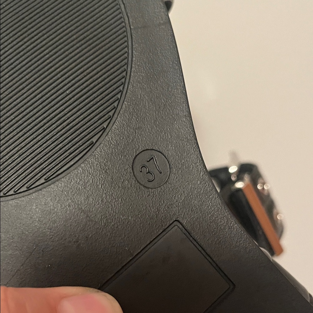 Steve Madden Black Grommet Sandals - Picture 3 of 5